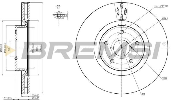 Bremsi CD7749V - Гальмівний диск avtolavka.club