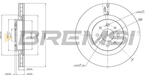 Bremsi CD7742V - Гальмівний диск avtolavka.club