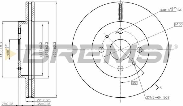 Bremsi CD7758V - Гальмівний диск avtolavka.club