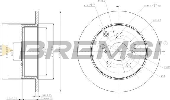 Bremsi CD7704S - Гальмівний диск avtolavka.club