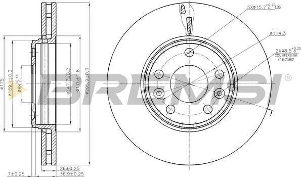 Bremsi CD7726V - Гальмівний диск avtolavka.club