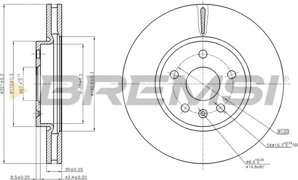 Bremsi CD7722V - Гальмівний диск avtolavka.club