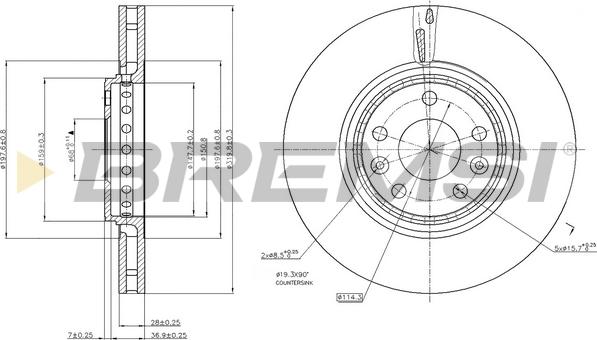 Bremsi CD7727V - Гальмівний диск avtolavka.club