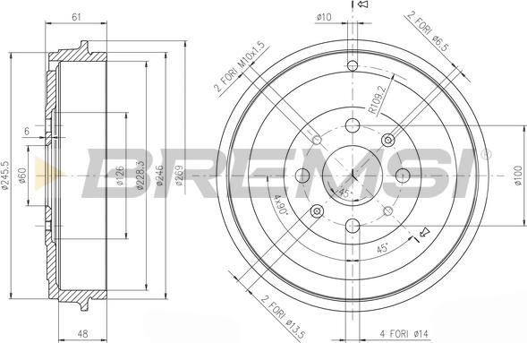 Bremsi CR5657 - Гальмівний барабан avtolavka.club