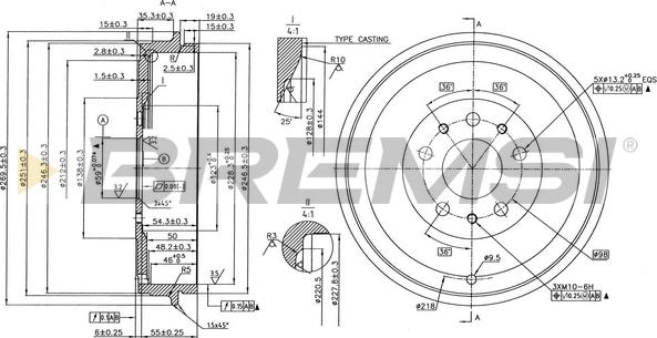 Bremsi CR5005 - Гальмівний барабан avtolavka.club