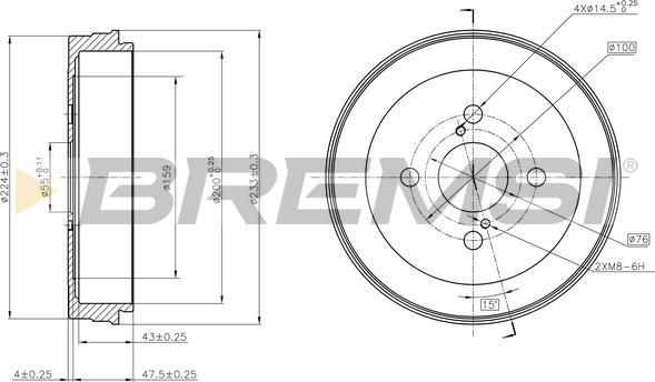 Bremsi CR5338 - Гальмівний барабан avtolavka.club