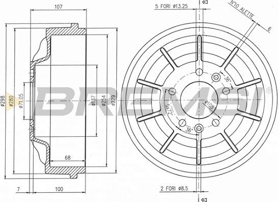 Bremsi CR5729 - Гальмівний барабан avtolavka.club