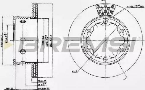 Bremsi DB0191V - Гальмівний диск avtolavka.club