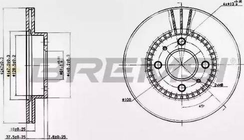 Bremsi DBA867V - Гальмівний диск avtolavka.club