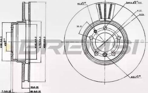 Bremsi DBA832V - Гальмівний диск avtolavka.club