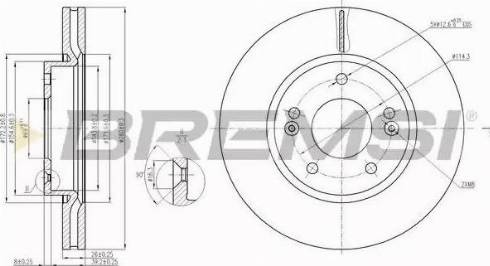 Bremsi DBB619V - Гальмівний диск avtolavka.club