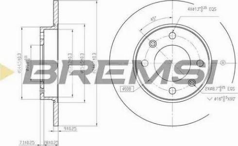 Bremsi DBB178S - Гальмівний диск avtolavka.club