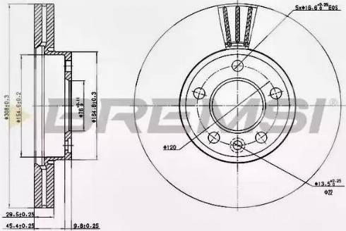 Bremsi DBB253V - Гальмівний диск avtolavka.club