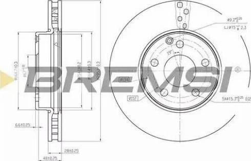 Bremsi DBB252V - Гальмівний диск avtolavka.club