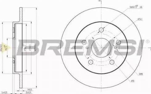 Bremsi DBB788S - Гальмівний диск avtolavka.club