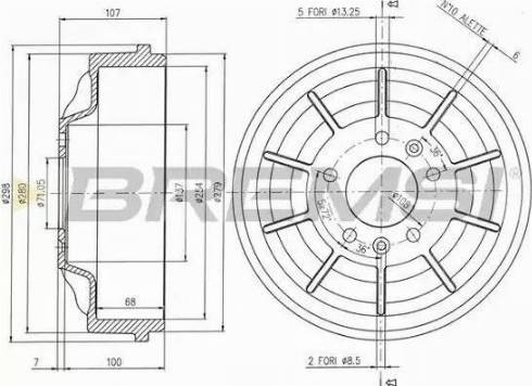 Bremsi DR5729 - Гальмівний барабан avtolavka.club