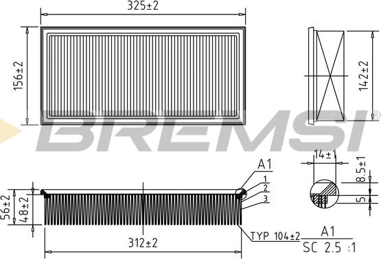 Bremsi FA0595 - Повітряний фільтр avtolavka.club