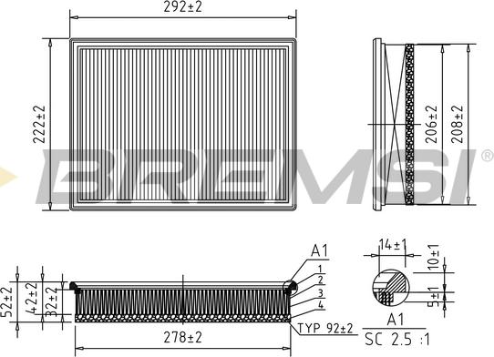 Bremsi FA0610 - Повітряний фільтр avtolavka.club