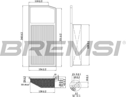 Bremsi FA0206 - Повітряний фільтр avtolavka.club