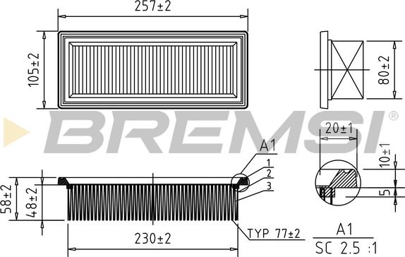 Bremsi FA1644 - Повітряний фільтр avtolavka.club