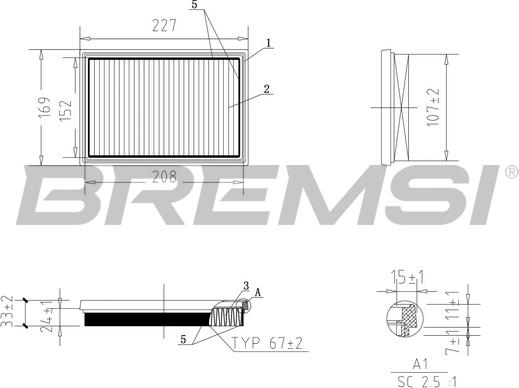 Bremsi FA1058 - Повітряний фільтр avtolavka.club