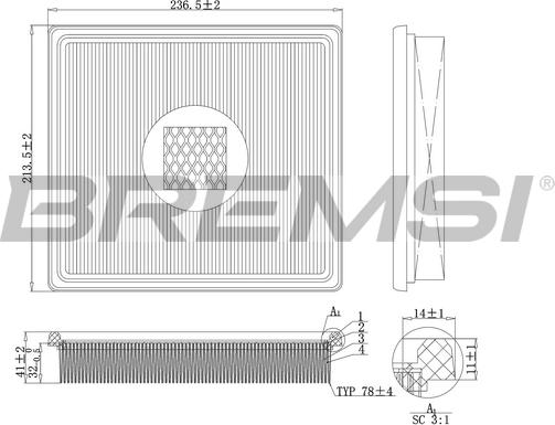 Bremsi FA1163 - Повітряний фільтр avtolavka.club