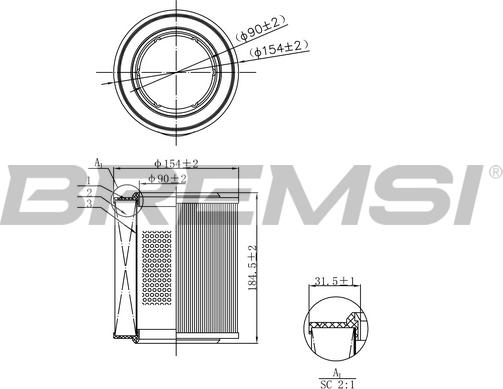 Bremsi FA1103 - Повітряний фільтр avtolavka.club