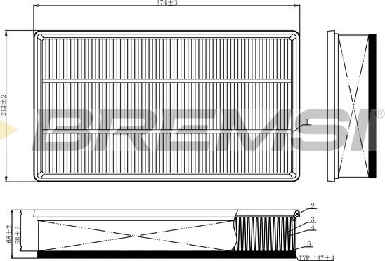 Bremsi FA1114 - Повітряний фільтр avtolavka.club