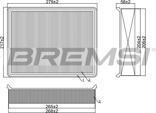 Bremsi FA1380 - Повітряний фільтр avtolavka.club