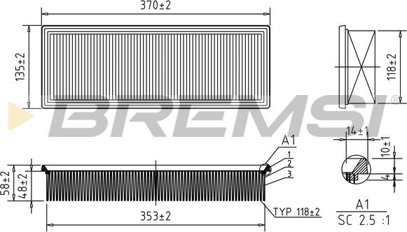 Bremsi FA1265 - Повітряний фільтр avtolavka.club