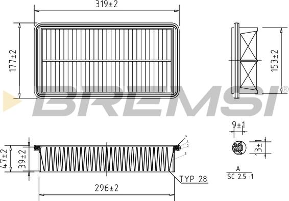 Bremsi FA1267 - Повітряний фільтр avtolavka.club