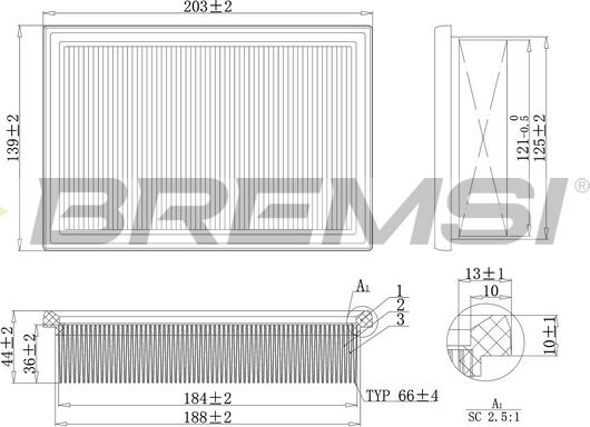 Bremsi FA2104 - Повітряний фільтр avtolavka.club