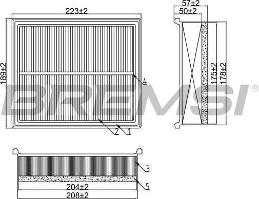 Bremsi FA2179 - Повітряний фільтр avtolavka.club