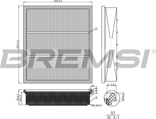 Bremsi FA2260 - Повітряний фільтр avtolavka.club