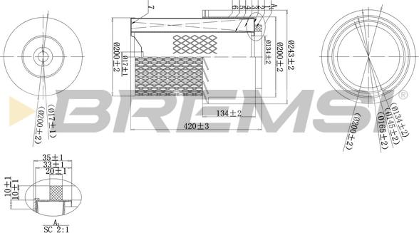 Bremsi FA2274 - Повітряний фільтр avtolavka.club