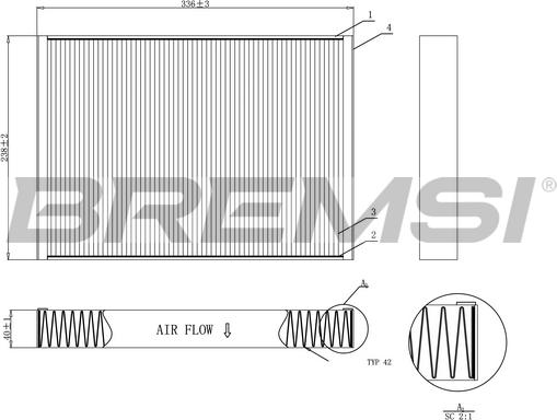 Bremsi FC0952C - Фільтр, повітря у внутрішній простір avtolavka.club
