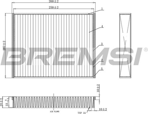 Bremsi FC0459C - Фільтр, повітря у внутрішній простір avtolavka.club