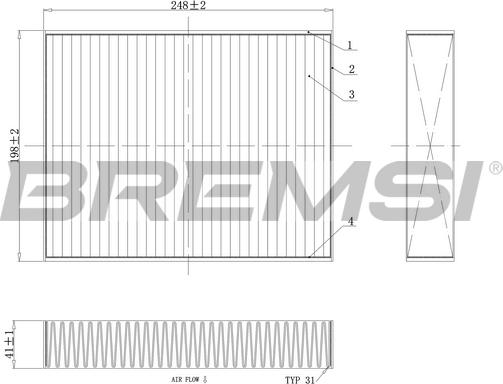 Bremsi FC0455C - Фільтр, повітря у внутрішній простір avtolavka.club