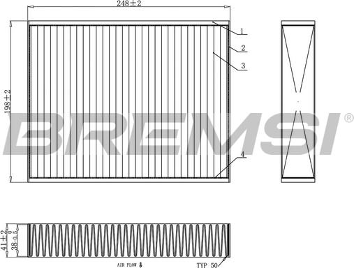 Bremsi FC0455 - Фільтр, повітря у внутрішній простір avtolavka.club