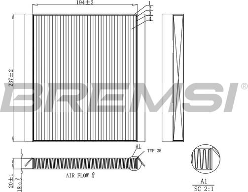 Bremsi FC0453C - Фільтр, повітря у внутрішній простір avtolavka.club