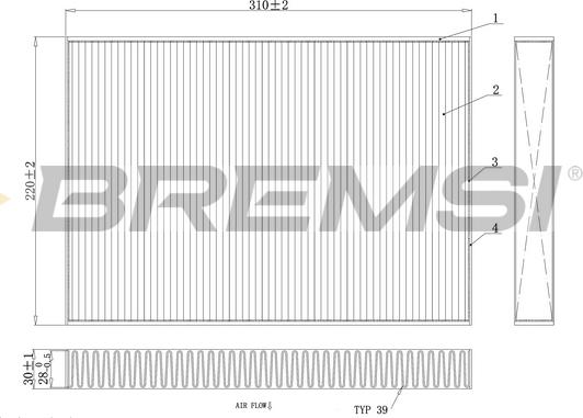 Bremsi FC0410C - Фільтр, повітря у внутрішній простір avtolavka.club