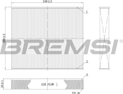 Bremsi FC0094C - Фільтр, повітря у внутрішній простір avtolavka.club