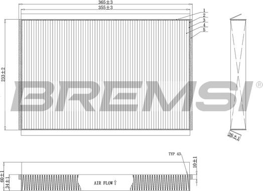 Bremsi FC0857C - Фільтр, повітря у внутрішній простір avtolavka.club