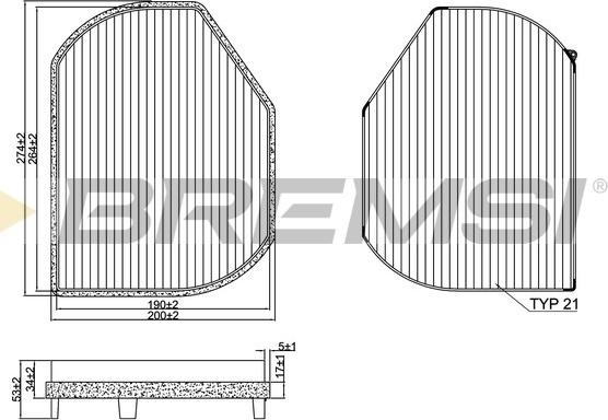 Bremsi FC1331C - Фільтр, повітря у внутрішній простір avtolavka.club