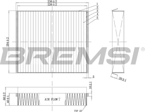 Bremsi FC1333C - Фільтр, повітря у внутрішній простір avtolavka.club