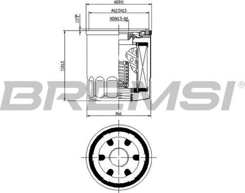 Bremsi FL0024 - Масляний фільтр avtolavka.club