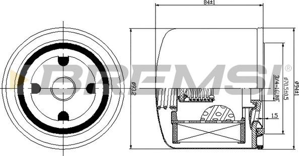 Bremsi FL1299 - Масляний фільтр avtolavka.club