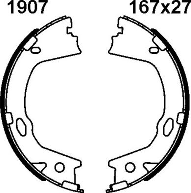 BSF 01907 - Комплект гальм, ручник, парковка avtolavka.club