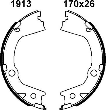 BSF 01913 - Комплект гальм, ручник, парковка avtolavka.club