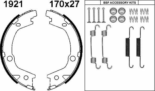 BSF 01921K - Комплект гальм, ручник, парковка avtolavka.club